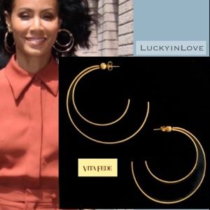 VITA FEDE • NEW Modern Classic Luxe Gold Handcrafted Italy Double Hoop Earrings